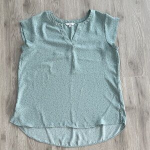 Essentials Teal Dotted Blouse